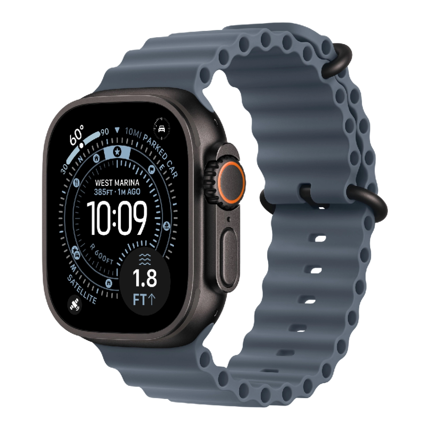 Apple Watch Ultra 3 49mm GPS + Cellular Black Titanium Case Blue Ocean Band M/L