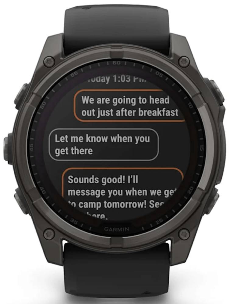 Garmin Fenix 8 Solar Sapphire DLC 51мм Темно-серые с черным ремешком