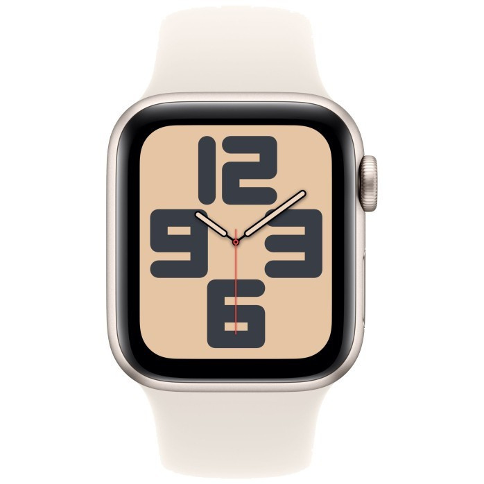 Apple Watch SE 2024, 40 мм, алюминий цвета "Сияющая звезда", Starlight Sport Band, S/M (MXEF3)