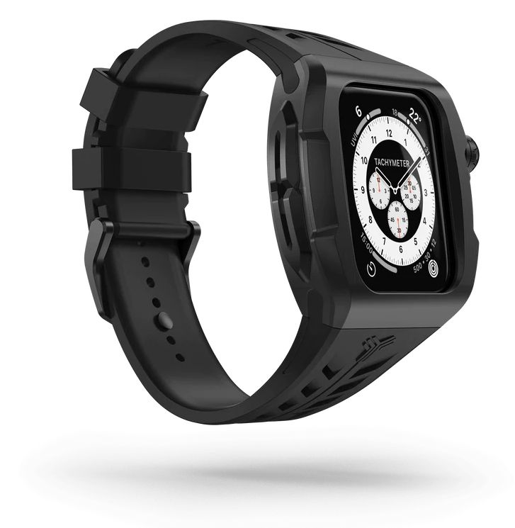 Чехол Y24 для Apple Watch 45 мм, сталь/силикон, черный