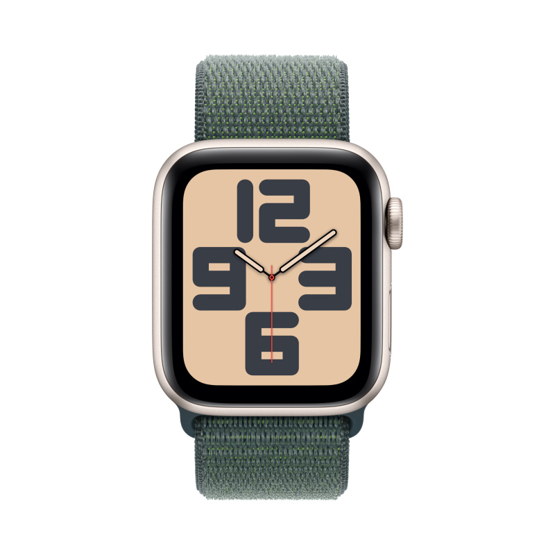 Apple Watch SE 2024, 40 мм, алюминий цвета "Starlight", Lake Green Sport Loop (MXEH3)
