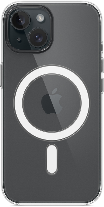 Чехол Apple MagSafe для iPhone 15, поликарбонат, прозрачный
