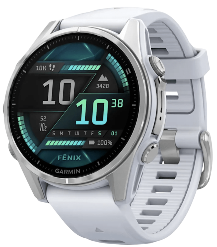 Garmin Fenix 8 Amoled 43мм Cеребро с белым ремешком