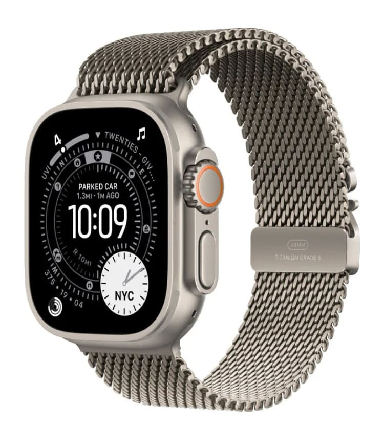 Apple Watch Ultra 3 49mm GPS + Cellular Natural Titanium Case Natural Titanium Milanese Loop размер L (MF0E4)