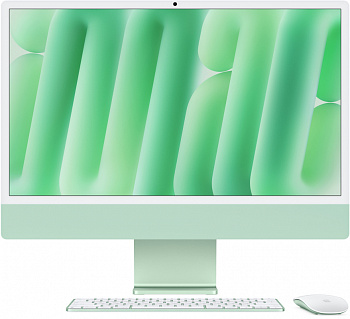 Apple iMac 24" Retina 4,5K (M4 10C CPU, 10C GPU, 2024), 16 ГБ, 256 ГБ SSD, зеленый