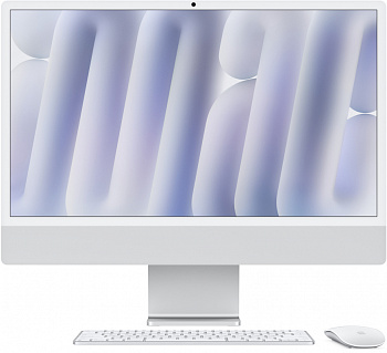 Apple iMac 24" Retina 4,5K (M4 10C CPU, 10C GPU, 2024), 24 ГБ, 512 ГБ SSD, серебристый